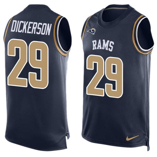 Nike Rams #29 Eric Dickerson Navy Blue Team Color Men's Stitched NFL Limited Tank Top Jersey - Click Image to Close